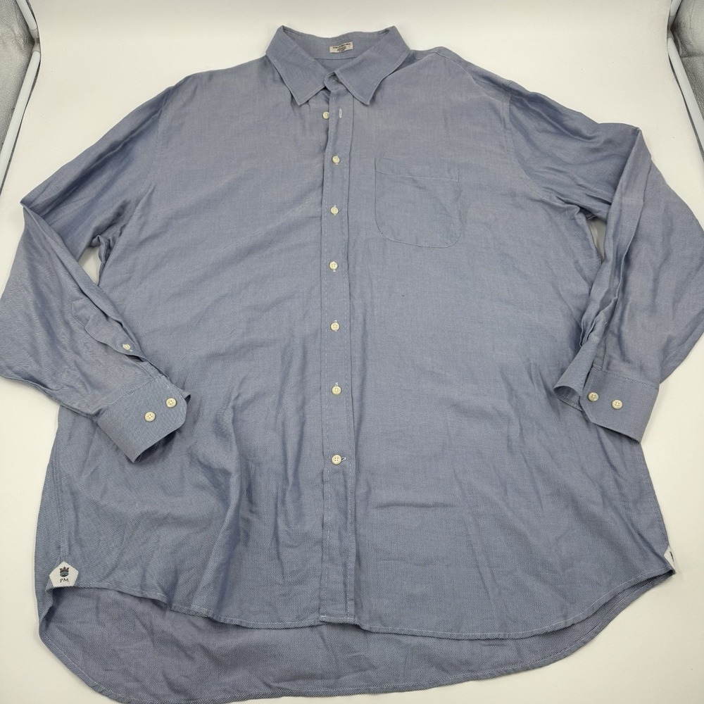 Peter Millar Extra Extra‎ Large Blue Stripe Cotton Dress Shirt Men